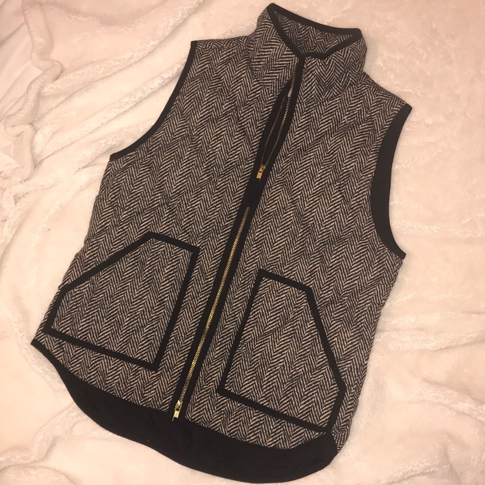 J. Crew quilted herringbone vest